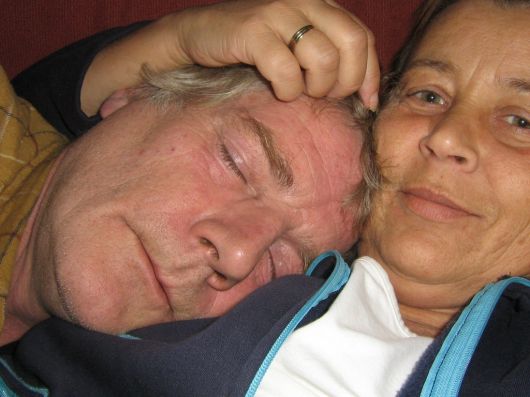 Jan en ik op de bank