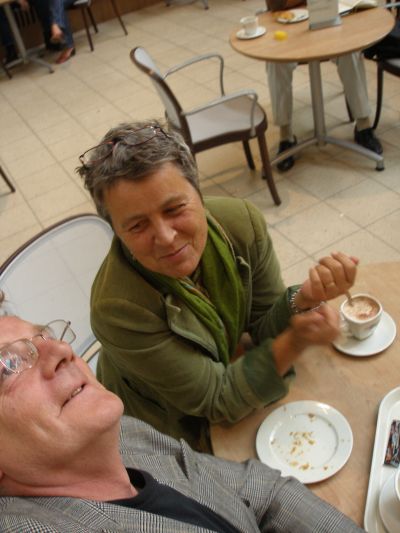 Jan en ik bij ons gebruikelijke kopje koffie in het AVL