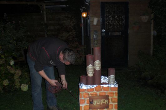 Wout in actie met z'n nep sigarendoos