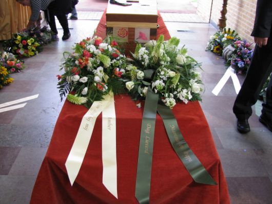 bloemstukken mamma (rechts) en Amber 