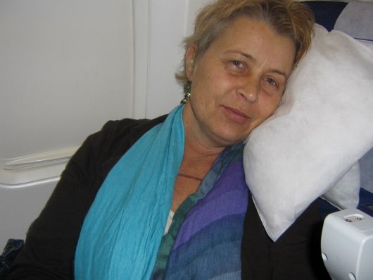 mar in het vliegtuig